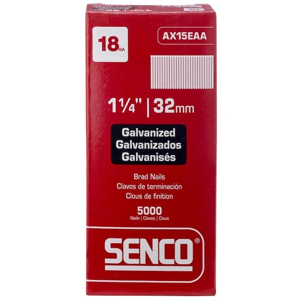 Senco Senco 1-1/4 in. L X 18 Ga. Straight Strip Galvanized Brad Nails 5000 pk AX15EAA - main